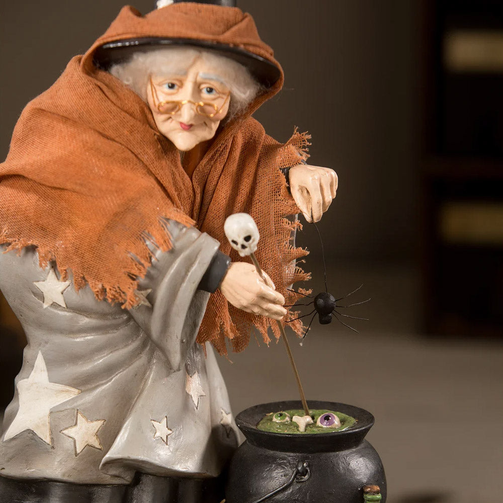 Star Luna Witch Halloween Figurine by Bethany Lowe close up