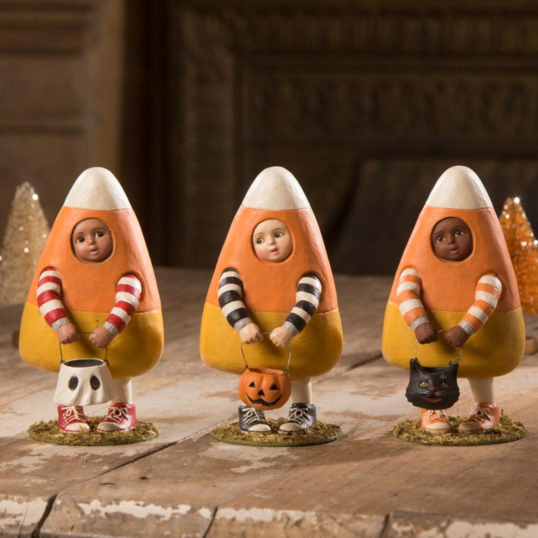 Candy Corn Drew Halloween Figurine by Bethany Lowe set