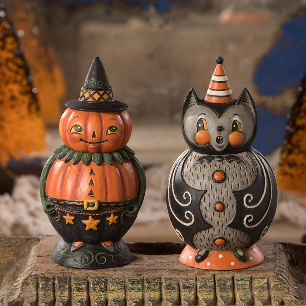 Batty Baxter Spooks Jar Folk Art Figurine by Johanna Parker set