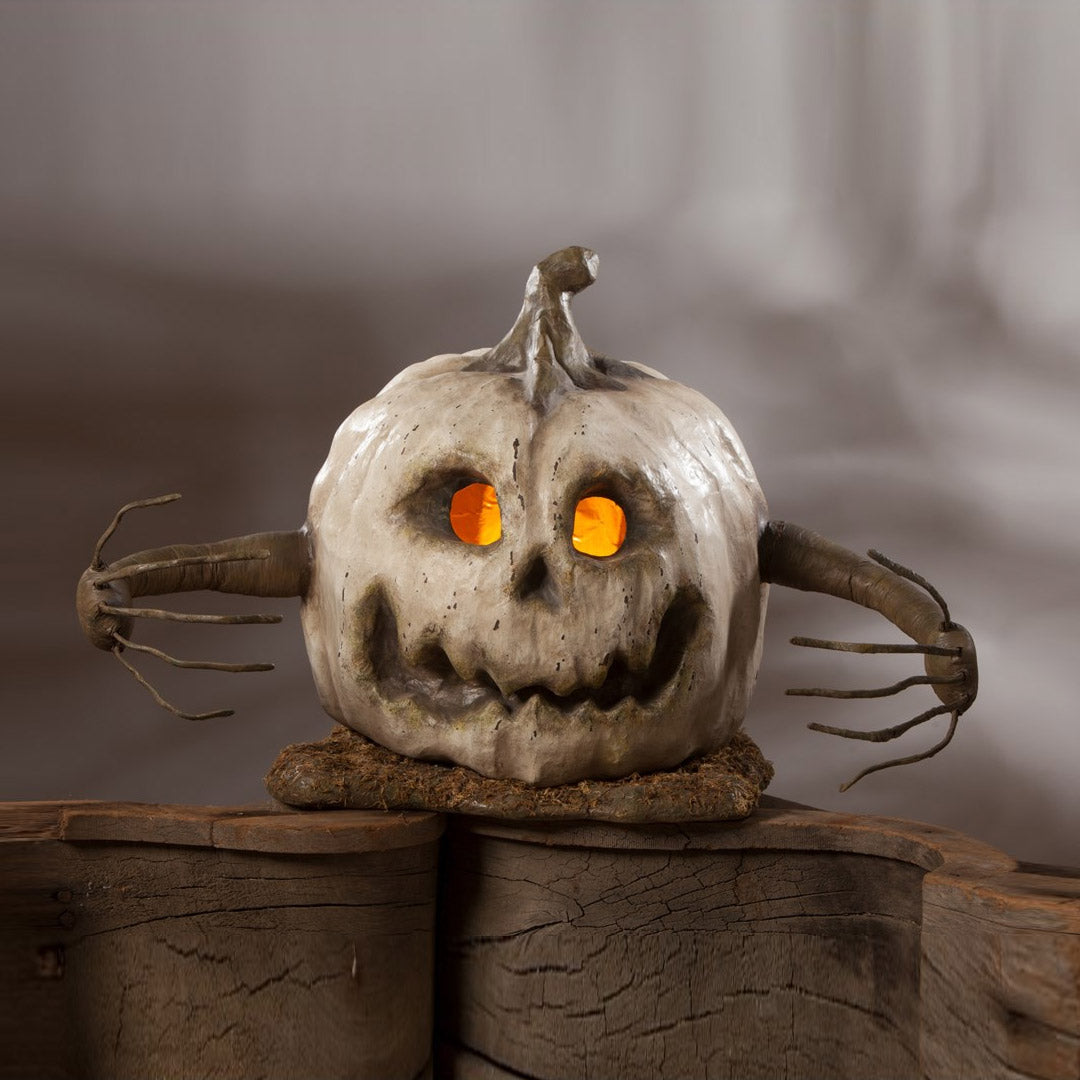 White Into The Woods Pumpkin Large Paper Mache