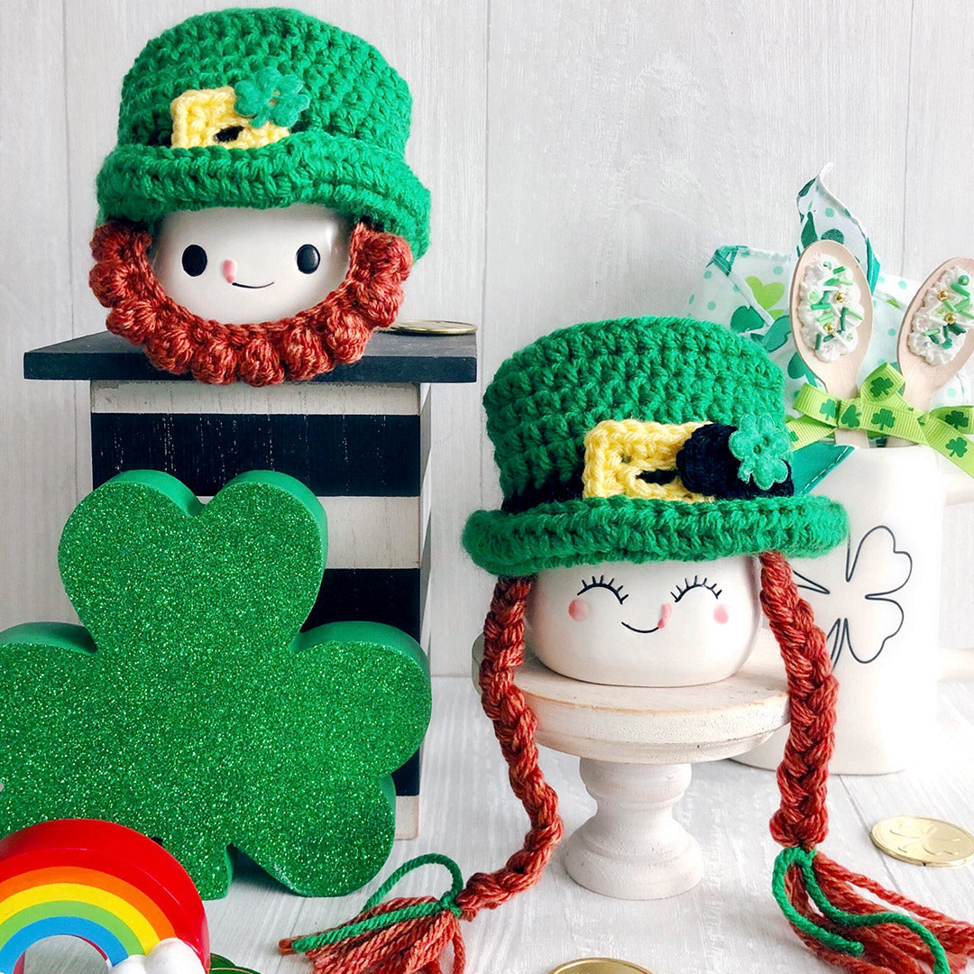 St. Patrick's Day Crochet Marshmallow Mug Hat - 1 Hat