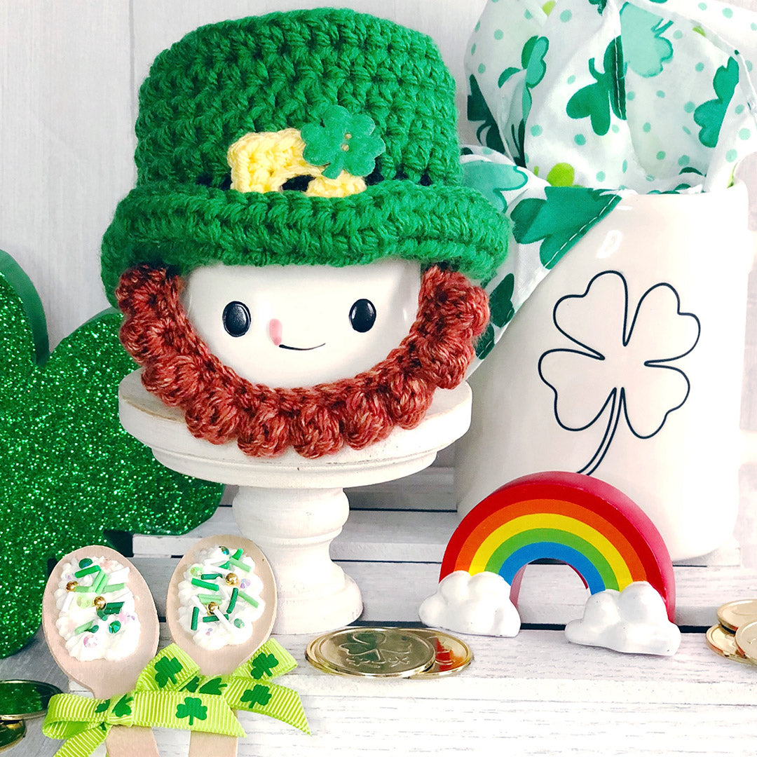 St. Patrick's Day Crochet Marshmallow Mug Hat - 1 Hat