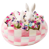 Cuddle Decor MacKenzie Childs Bubblegum Check Peekaboo Egg front