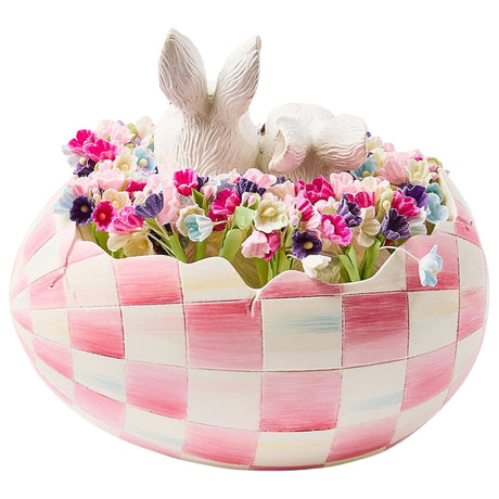 Cuddle Decor MacKenzie Childs Bubblegum Check Peekaboo Egg back