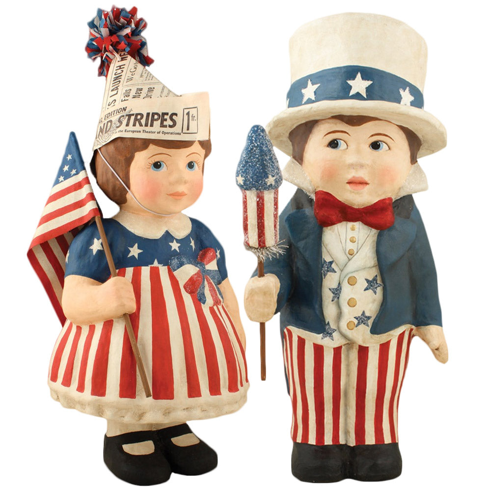 Bethany Lowe Designs XL Sammy and Betsy Large Paper Mache -Set of 2