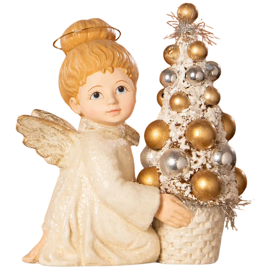 Bethany Lowe Angelic Angel with Tree front white