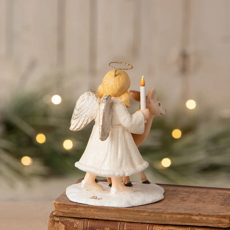 Cuddle Decor Bethany Lowe Ariel Angel with Deer back lifestyle