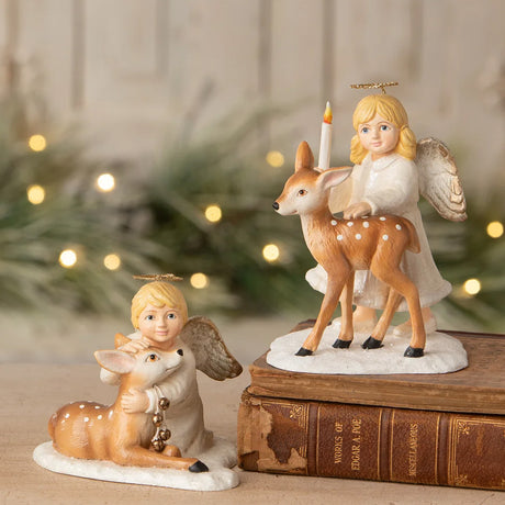 Cuddle Decor Bethany Lowe Ariel Angel with Deer set lifestyle