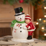 Bethany Lowe Child Hugging Snowman front lifestyle