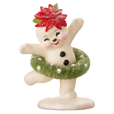 Cuddle Decor Bethany Lowe Dancing Snowman Girl front white