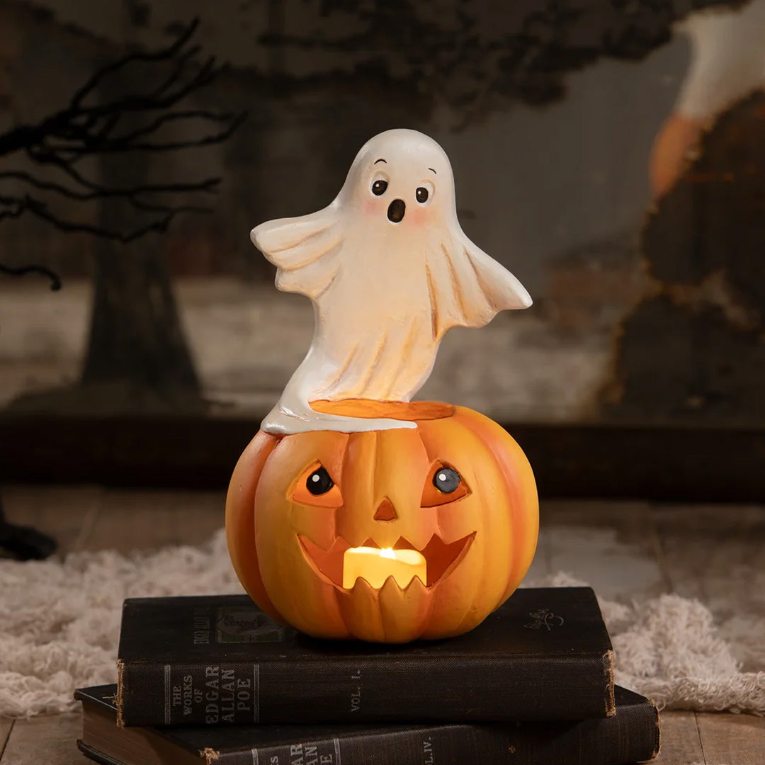 Bethany Lowe Ghost on Jack O Lantern front lifestyle 2