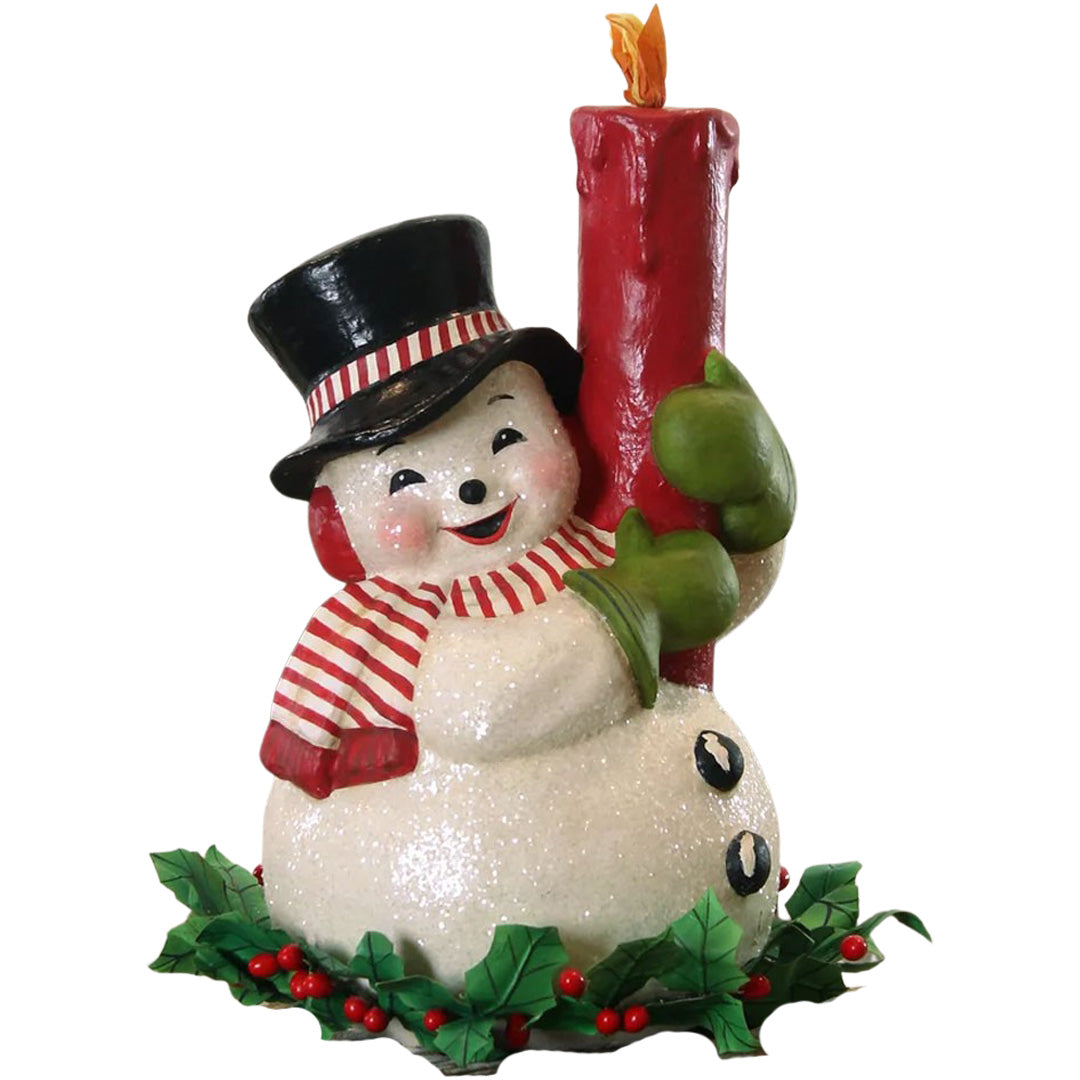 Bethany Lowe Holly Berry Snowman and Candle front