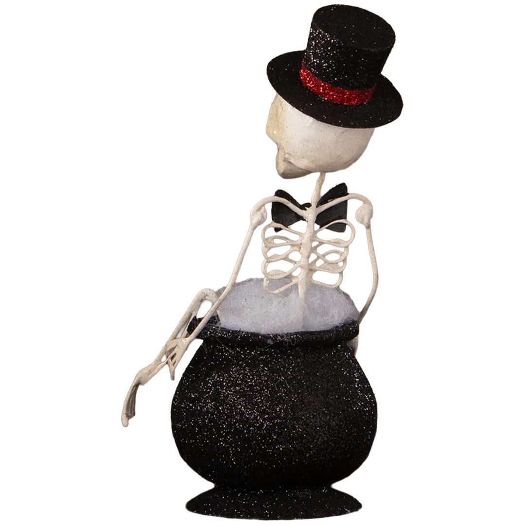 Bethany Lowe Magic Cauldron Skeleton back
