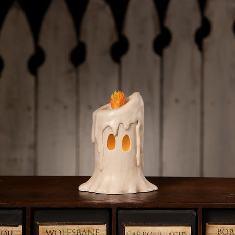 Bethany Lowe Medium Flamin Candle Luminary front lifestyle