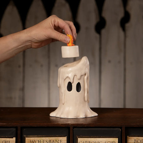Bethany Lowe Medium Flamin Candle Luminary front lifestyle