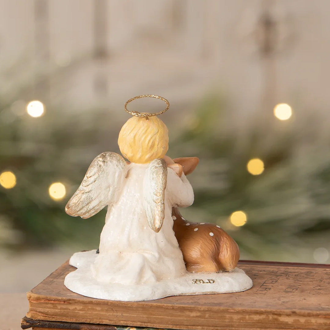 Cuddle Decor Bethany Lowe Michael Angel with Deer back lifestyle