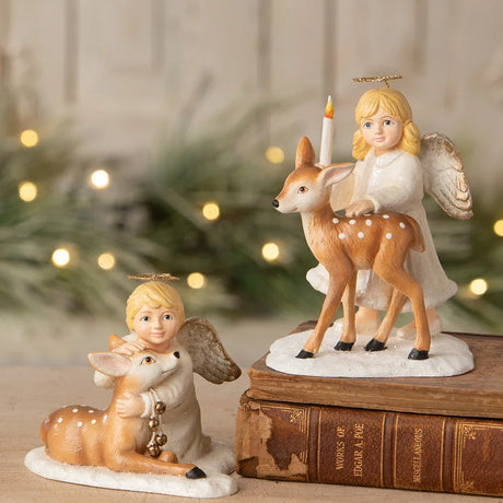 Cuddle Decor Bethany Lowe Michael Angel with Deer set lifestyle