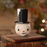 Cuddle Decor Bethany Lowe Mr. Snowman Container front lifestyle