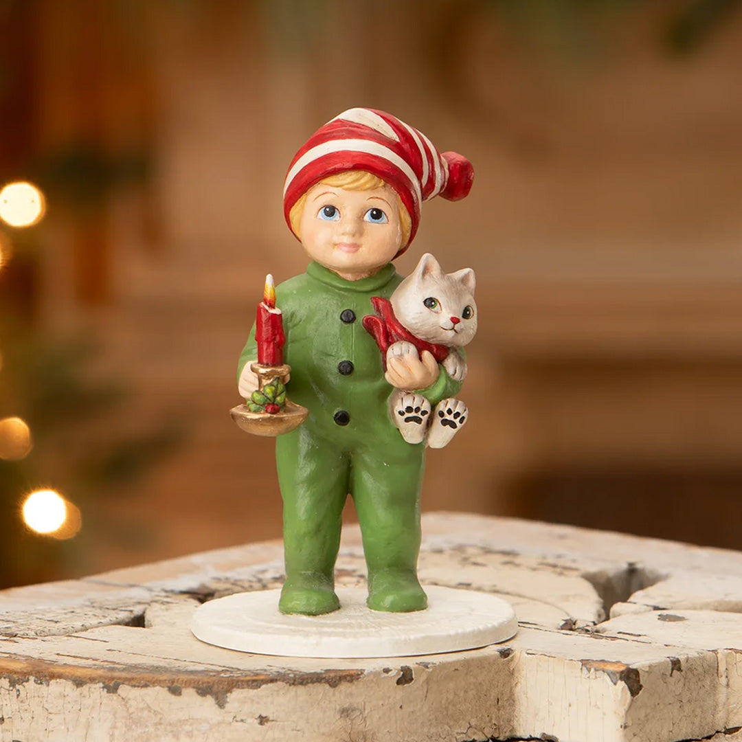 Cuddle Decor Bethany Lowe Noah with Cat front lifestyle