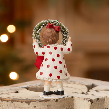 Cuddle Decor Bethany Lowe Noelle with Wreath back lifestyle