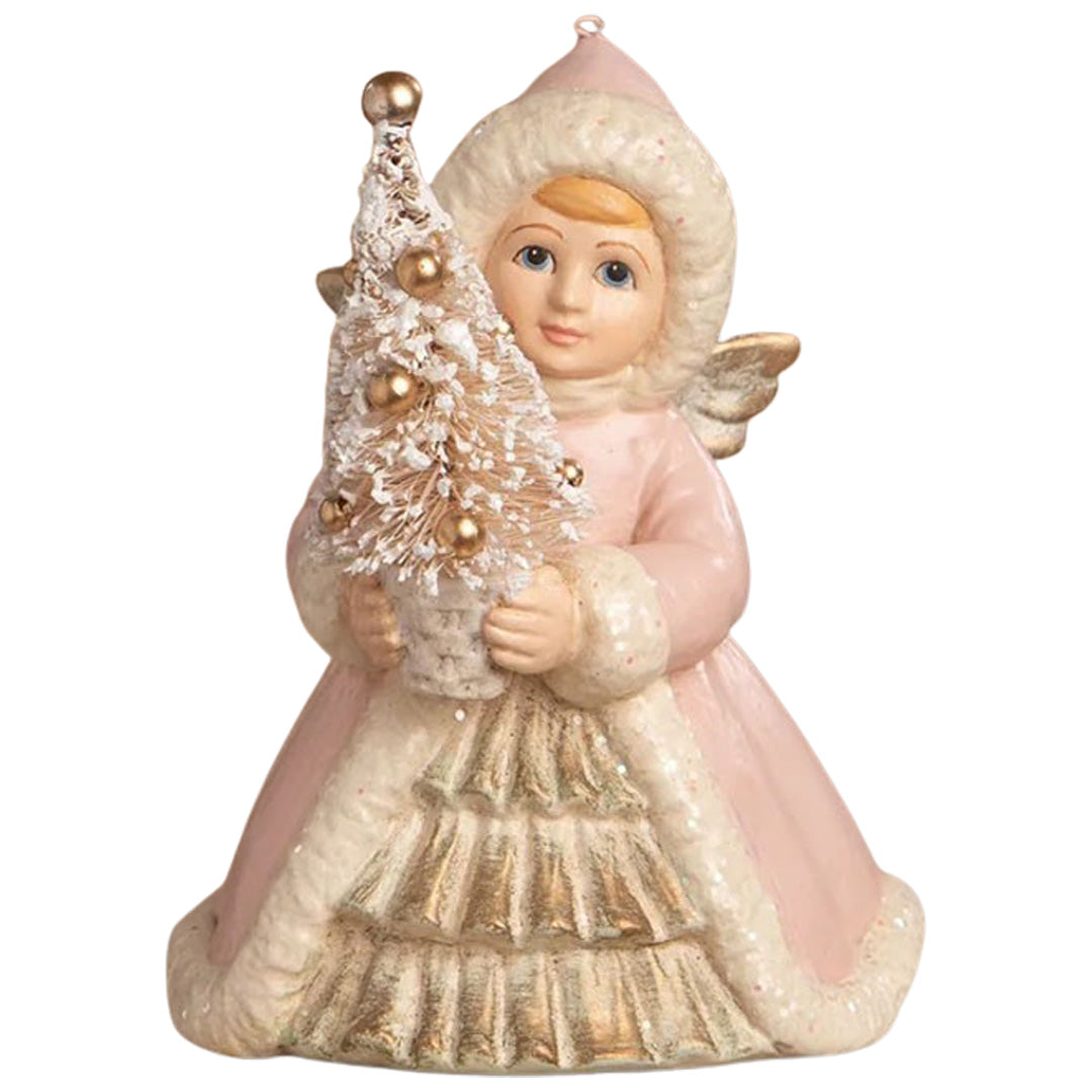 Bethany Lowe Pastel Angel Holding Tree Ornament front