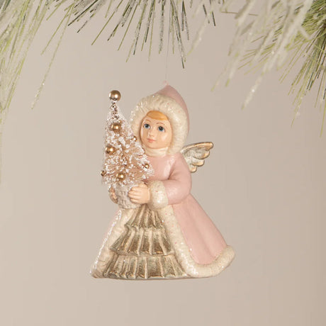 Bethany Lowe Pastel Angel Holding Tree Ornament front
