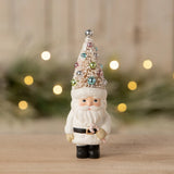 Cuddle Decor Bethany Lowe Pastel Tree Santa with Candy front lifestyle