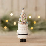 Cuddle Decor Bethany Lowe Pastel Tree Santa with Candy back lifestyle