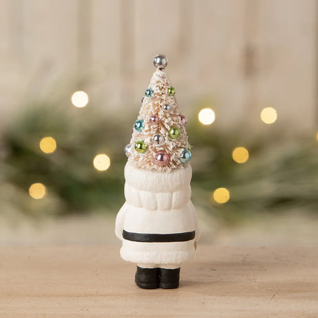 Cuddle Decor Bethany Lowe Pastel Tree Santa with Candy back lifestyle