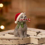 Cuddle Decor Bethany Lowe Peppermint Kitty front lifestyle