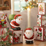 Bethany Lowe Retro Santa Candle Holder set