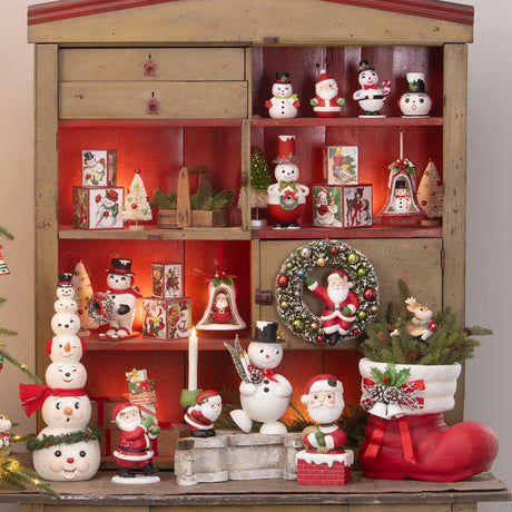 Bethany Lowe Retro Santa Candle Holder set