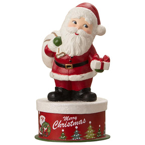 Cuddle Decor Bethany Lowe Retro Santa on Box 7.5" front