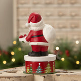 Cuddle Decor Bethany Lowe Retro Santa on Box 7.5" back lifestyle
