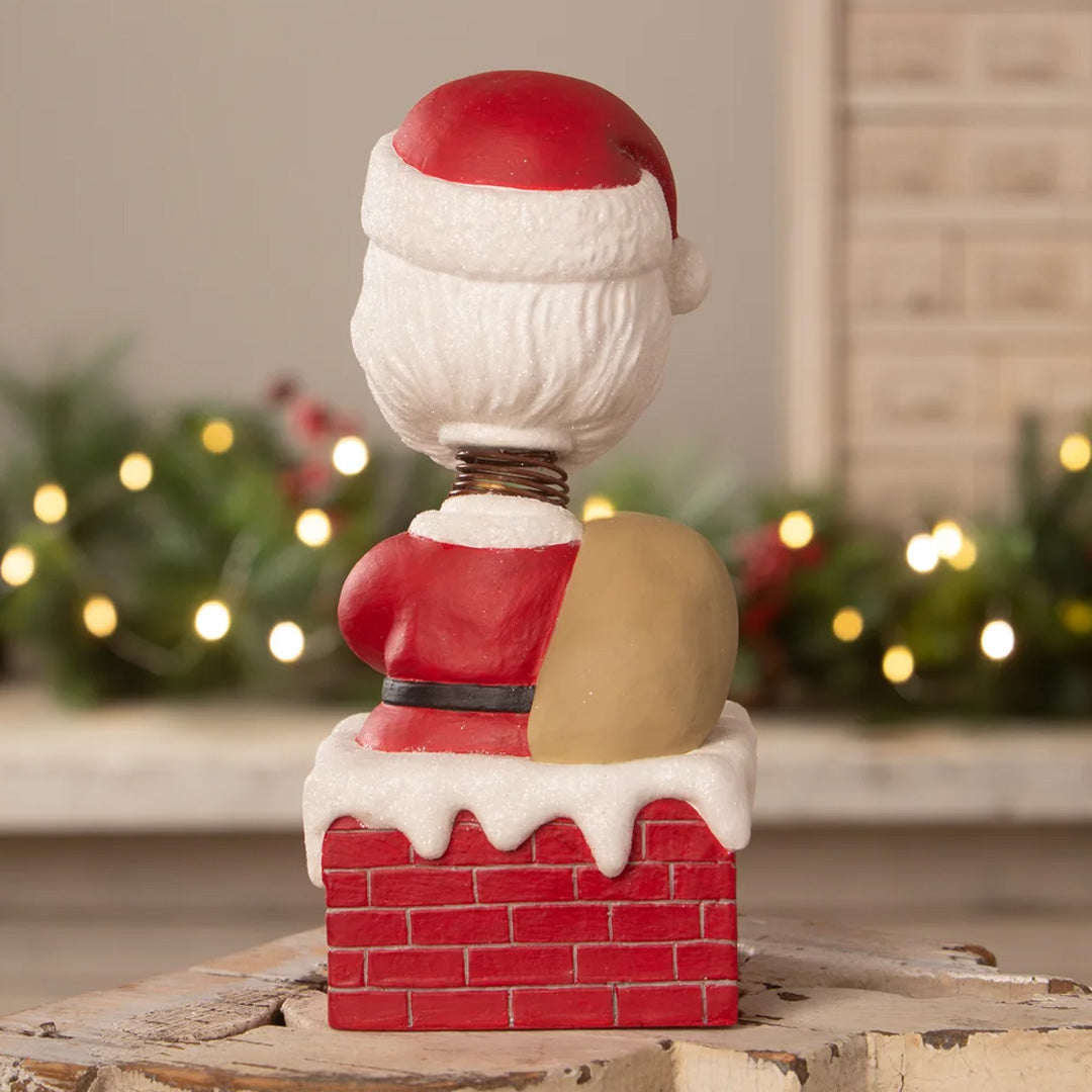 Bethany Lowe Santa Claus Bobble Head back lifestyle