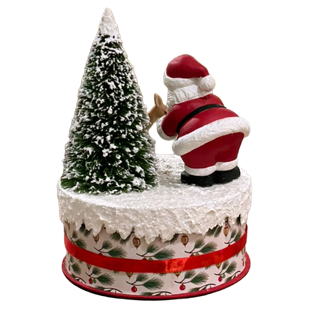 Cuddle Decor Bethany Lowe Santa and Deer on Box 10" back