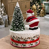 Cuddle Decor Bethany Lowe Santa and Deer on Box 10" back lifestyle