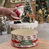 Cuddle Decor Bethany Lowe Santa and Deer on Box 10" opened lifestyle