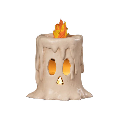 Bethany Lowe Small Flamin Candle Luminary front lighted