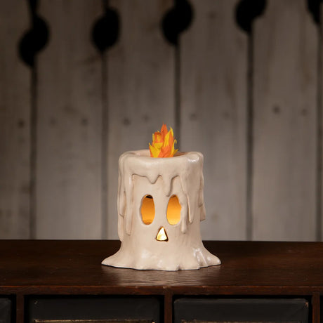 Bethany Lowe Small Flamin Candle Luminary front lifestyle