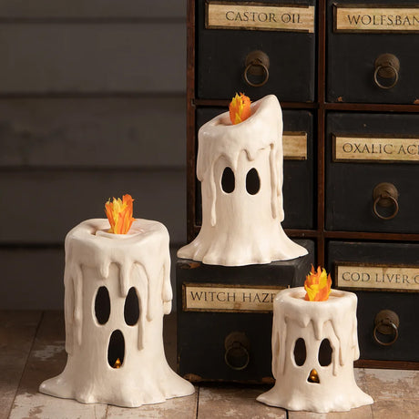 Bethany Lowe Small Flamin Candle Luminary front lifestyle set