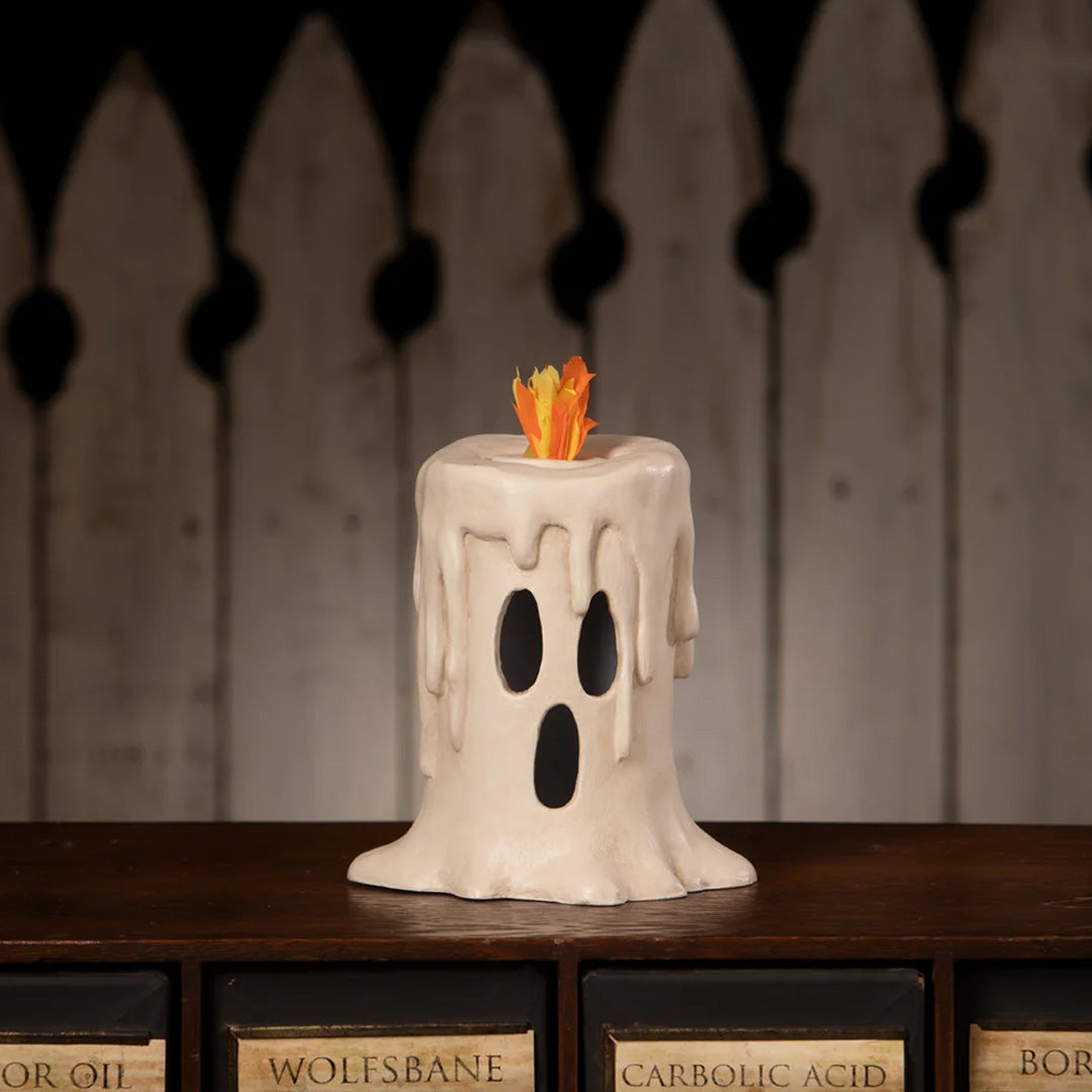 Bethany Lowe Tall Flamin Candle Luminary front lifestyle