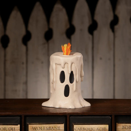 Bethany Lowe Tall Flamin Candle Luminary front lifestyle