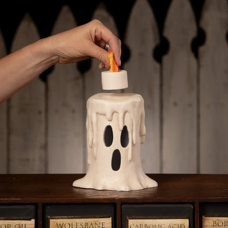 Bethany Lowe Tall Flamin Candle Luminary front lifestyle 2