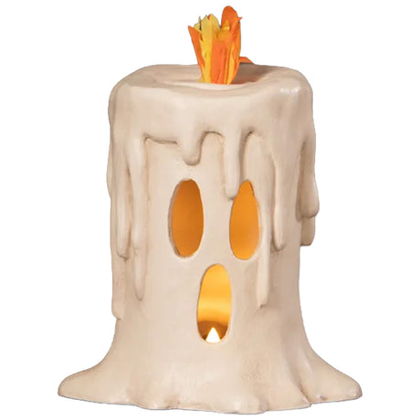 Bethany Lowe Tall Flamin Candle Luminary front lighted