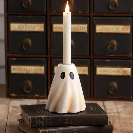 Bethany Lowe Tall Ghost Candlestick front lifestyle