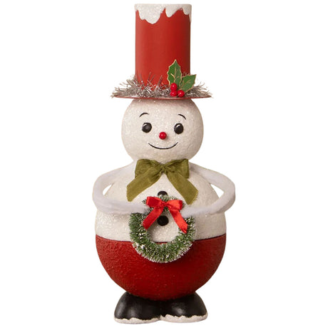 Bethany Lowe Top Hat Snowman Container front