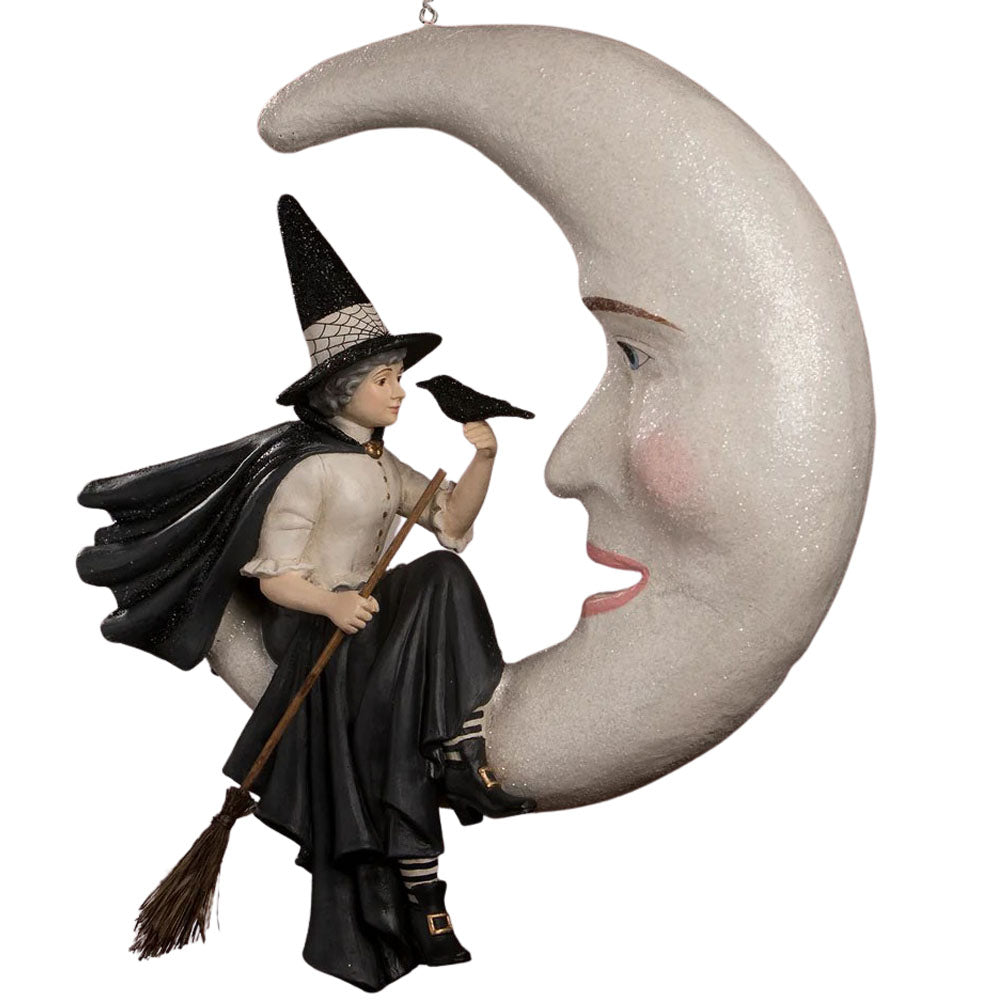 Bewitching Moon Witch Large Halloween Ornament by Bethany Lowe side