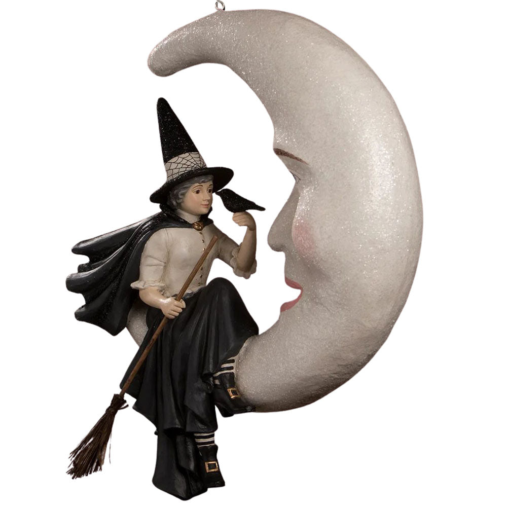 Bewitching Moon Witch Large Halloween Ornament by Bethany Lowe side