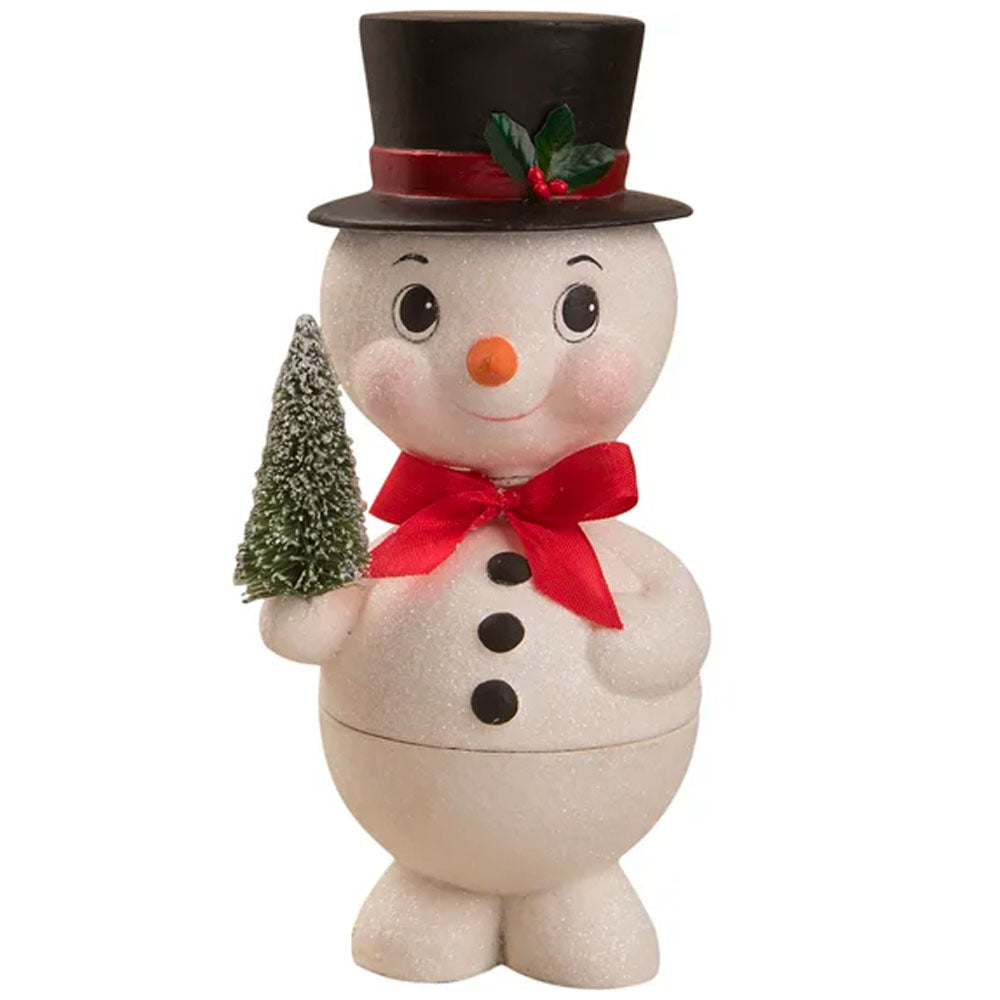Bobblehead Snowman Container by Bethany Lowe